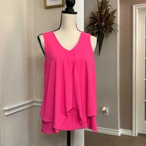 Lilypad hot pink layered top blouse Size M